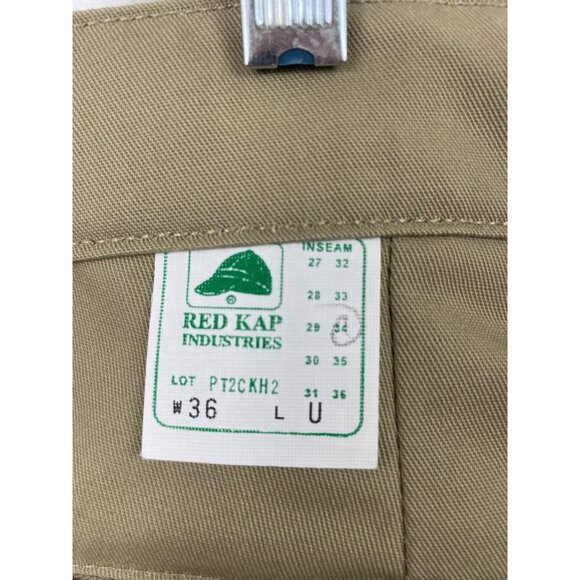 Red Kap Men's Flat Front Cotton Blend Work Pants Khaki Size 36 x 34 - Picture 7 of 8